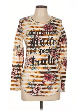 Floral Stripe Long-Sleeve Tee - Cream & Mustard